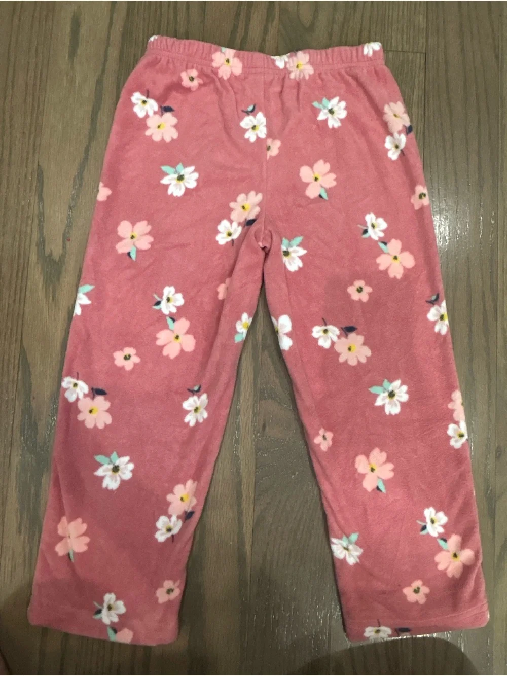 Carter’s Girls Size 5 Pink Floral Plush Fleece Pajama Pants Like New